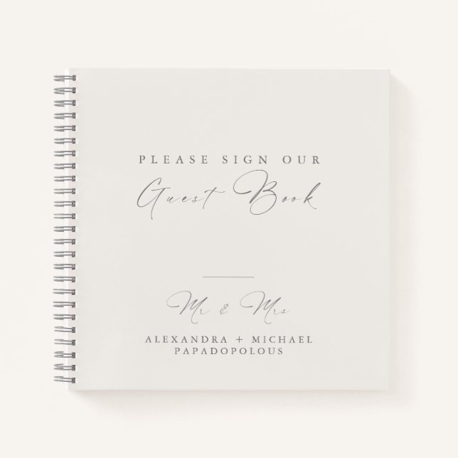 Elegant Minimal Wedding Guest Book (Front)