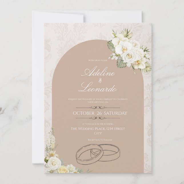 Elegant Minimal Wedding Invitation – Soft Neutral  (Front)
