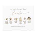 Elegant Minimal Wedding Program Timeline in Gold
