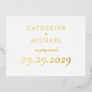 Elegant Minimal Wedding Real Gold Foil Invitation