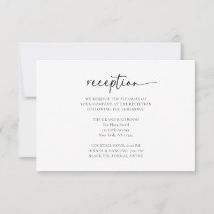 Elegant Minimal Wedding Reception Enclosure Card