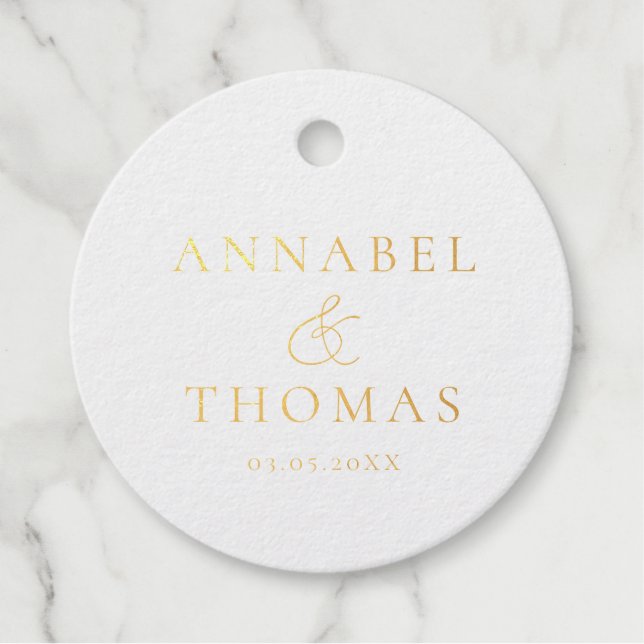 Elegant, Minimal, Weddings Favour Tags (Front)