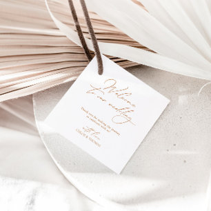 Elegant Minimal Welcome To Our Wedding Favour Tags
