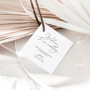 Elegant Minimal Welcome To Our Wedding Favour Tags