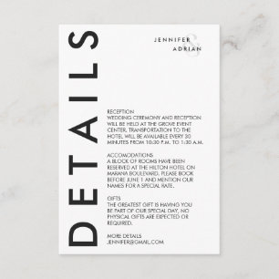 Elegant Minimal White Modern Wedding Enclosure Car Card