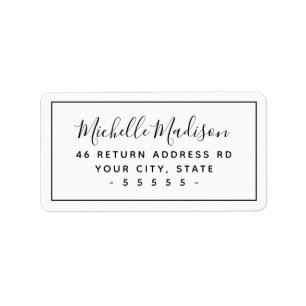 Elegant minimal white or any colour return address label