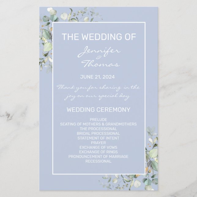 Elegant, Minimalism, Green Leaves Fan Program  (Front)