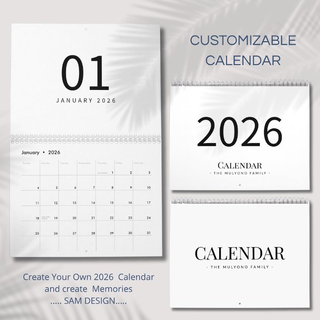 Elegant Minimalist 2026 Calendar (Creator Uploaded)