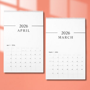 Elegant Minimalist 2026 Calendar