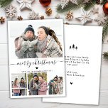 Elegant Minimalist 4 Photo Collage Christmas Holid Holiday Card<br><div class="desc">Elegant, Minimalist, Modern Black and White 4 Photo Collage Merry Christmas Script Holiday Card. This festive, minimal four (4) photo holiday card template features a pretty photo collage, a little doodle heart and says Merry Christmas! The „Merry Christmas” greeting text is written in a beautiful black hand lettered typography swash-tail...</div>