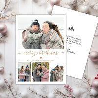Elegant Minimalist 4 Photo Collage Christmas Holid