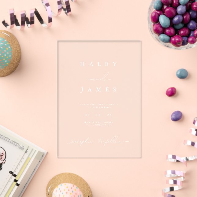 Elegant Minimalist Acrylic Wedding Invitation (Insitu (Celebration))