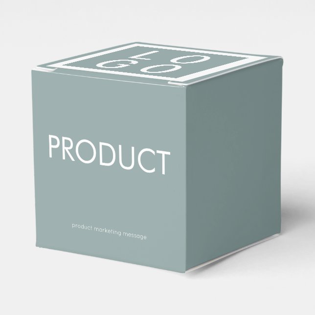 ELEGANT MINIMALIST ADD LOGO SAGE GREEN PRODUCT FAVOR BOX (Front Side)