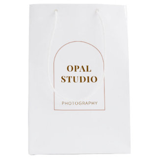 Elegant Minimalist Arch Cream Business Paper Gift Medium Gift Bag
