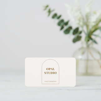 Elegant Minimalist Arch QR Code Business Card