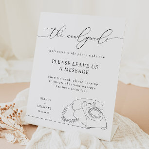 Elegant Minimalist Audio Guestbook Wedding Sign