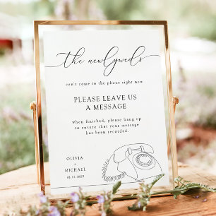 Elegant Minimalist Audio Guestbook Wedding Sign