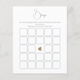 Elegant Minimalist Baby Shower Bingo Game Flyer