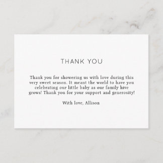 Elegant Minimalist Baby Shower Thank You Card