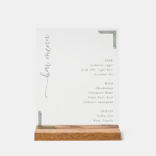 Elegant Minimalist Bar Menu Sign