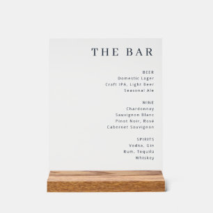 Elegant Minimalist Bar Menu Sign