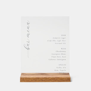 Elegant Minimalist Bar Menu Sign