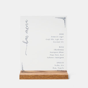 Elegant Minimalist Bar Menu Sign