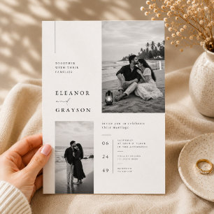 Elegant Minimalist Beach Wedding Invitation