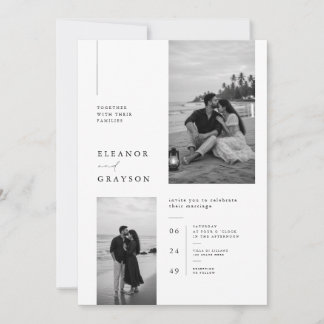 Elegant Minimalist Beach Wedding Invitation