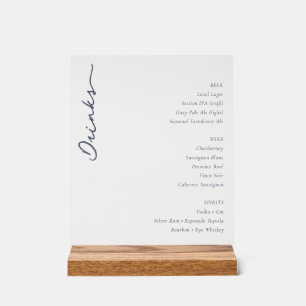 Elegant Minimalist Beverage Menu Sign