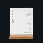 Elegant Minimalist Beverage Menu Sign<br><div class="desc">This elegant wedding menu features a minimalist design with ample white space, creating a clean and sophisticated look. The layout is vertically oriented, showcasing a large cursive "Drinks" title on the left in dark brown, paired with structured lists of beer, wine, and spirits on the right in muted black serif...</div>