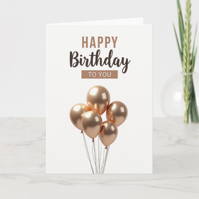 Elegant Minimalist Birthday Card (Front)