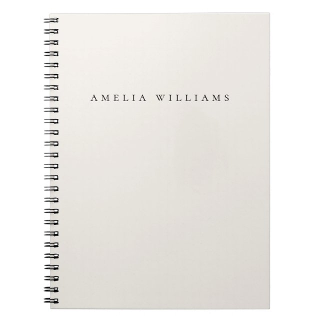 Elegant Minimalist Black and Ivory Monogram Notebook (Front)