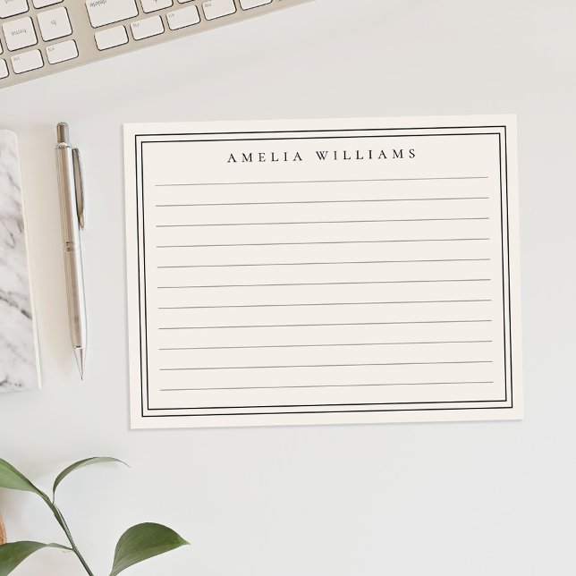 Elegant Minimalist Black and Ivory Ruled Card (Creator Uploaded)