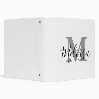 Elegant Minimalist Black and White Chic Custom Binder