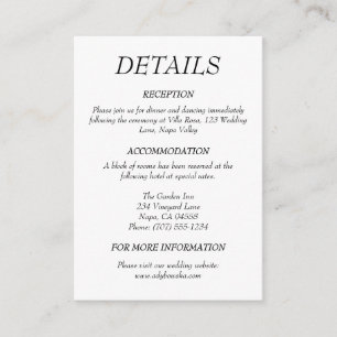 Elegant Minimalist Black and White Contemporary  Enclosure Card