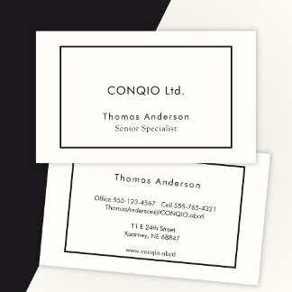 Elegant Minimalist Black and White Corporate Business Card