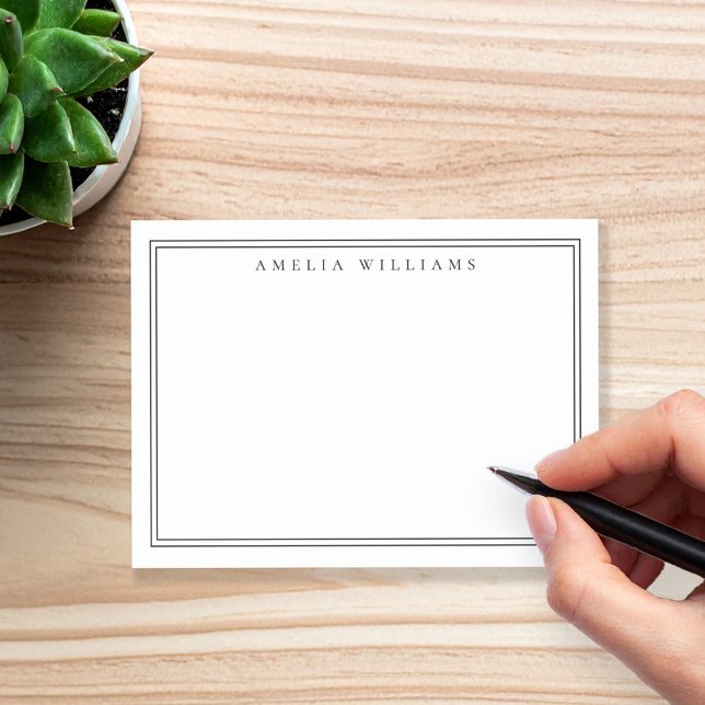 Elegant Minimalist Black and White Two Border Post-it Notes (Creator Uploaded)