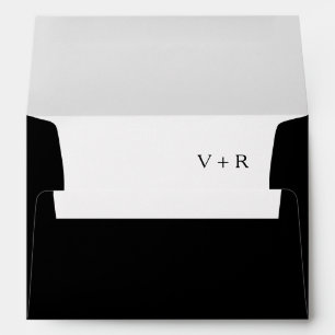 Elegant Minimalist Black and White Wedding Envelope