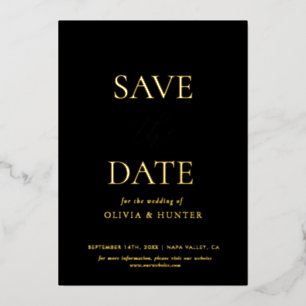 Elegant Minimalist Black Calligraphy Save The Date