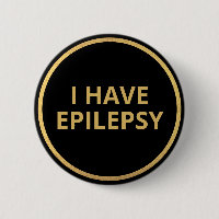 Elegant Minimalist Black Gold Text I Have Epilepsy