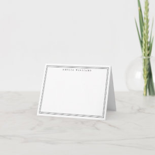 Elegant Minimalist Black Two Border Note Card