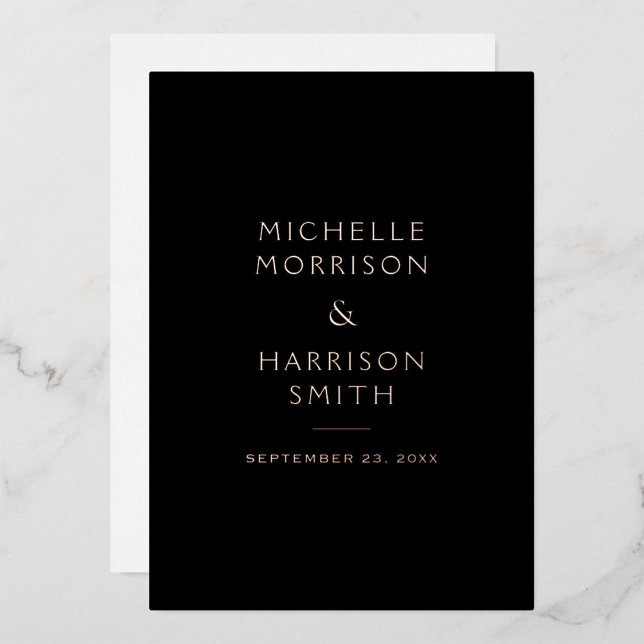 Elegant Minimalist Black Wedding Rose Gold (Creator Uploaded)