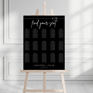 Elegant Minimalist Black Wedding Seating Chart