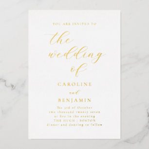 Elegant Minimalist Black White Calligraphy Wedding