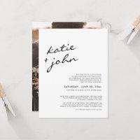 Elegant Minimalist Black White Downsized Wedding