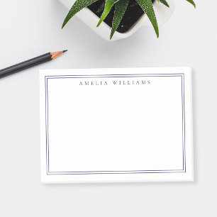 Elegant Minimalist Blue Two Border Post-it Notes
