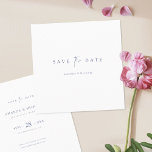 Elegant Minimalist Blue Typography Wedding  Save The Date<br><div class="desc">This simply chic wedding save the date flat card template features an elegant, minimalist, modern design. All of the text on both sides is an elegant medium dark shade of blue by default. The default card shape is a distinct square, but you can easily change this to a more standard...</div>