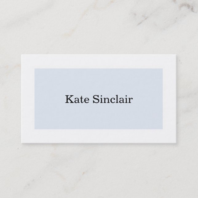 Elegant Minimalist Blue White Consultant Business Card (Front)