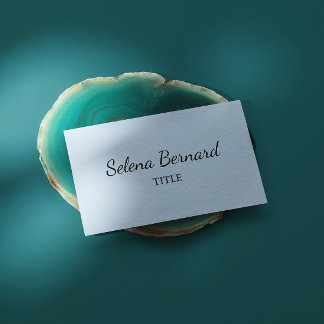 Elegant Minimalist Blue with Script Name Business Card